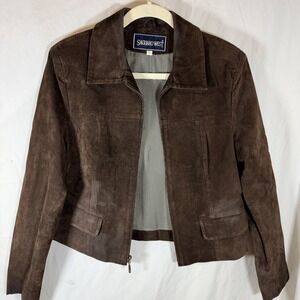 Saguaro West Jacket Western Women's Size Large Soft Suede Leather  Brown Y2K